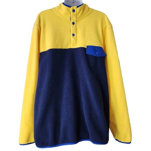 Club Room Yellow and Blue Color Block Fleece Men's Size XL - Picture 2 of 8